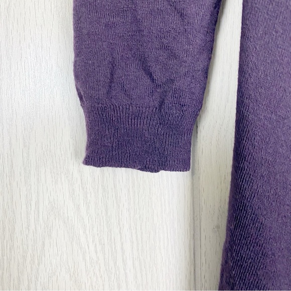 Theory | Wool Blend Maritza B. New Steady Drape Front Cardigan in Purple - Picture 8 of 13